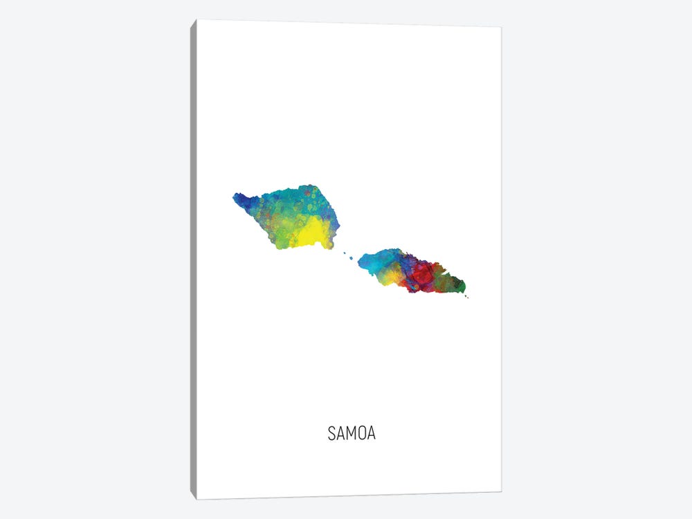 Samoa Map by Michael Tompsett 1-piece Canvas Art