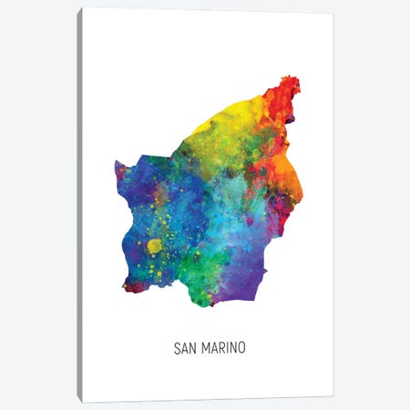 San Marino Map Canvas Print #MTO3205} by Michael Tompsett Canvas Wall Art
