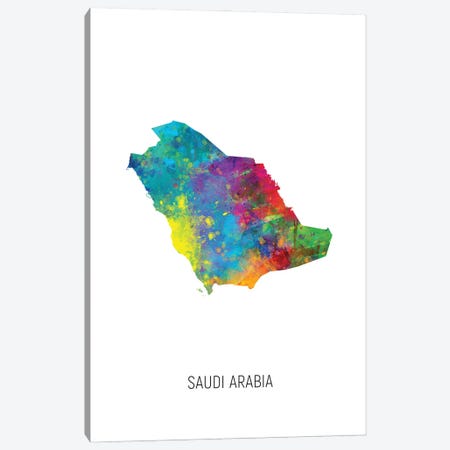 Saudi Arabia Map Canvas Print #MTO3206} by Michael Tompsett Canvas Art
