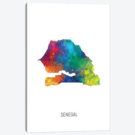 Senegal Map Canvas Print #MTO3208} by Michael Tompsett Art Print