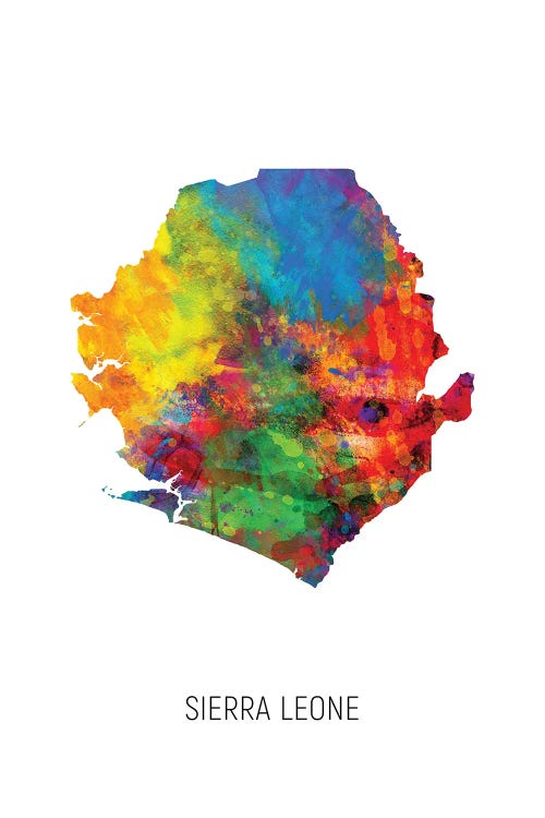 Sierra Leone Map by Michael Tompsett canvas print