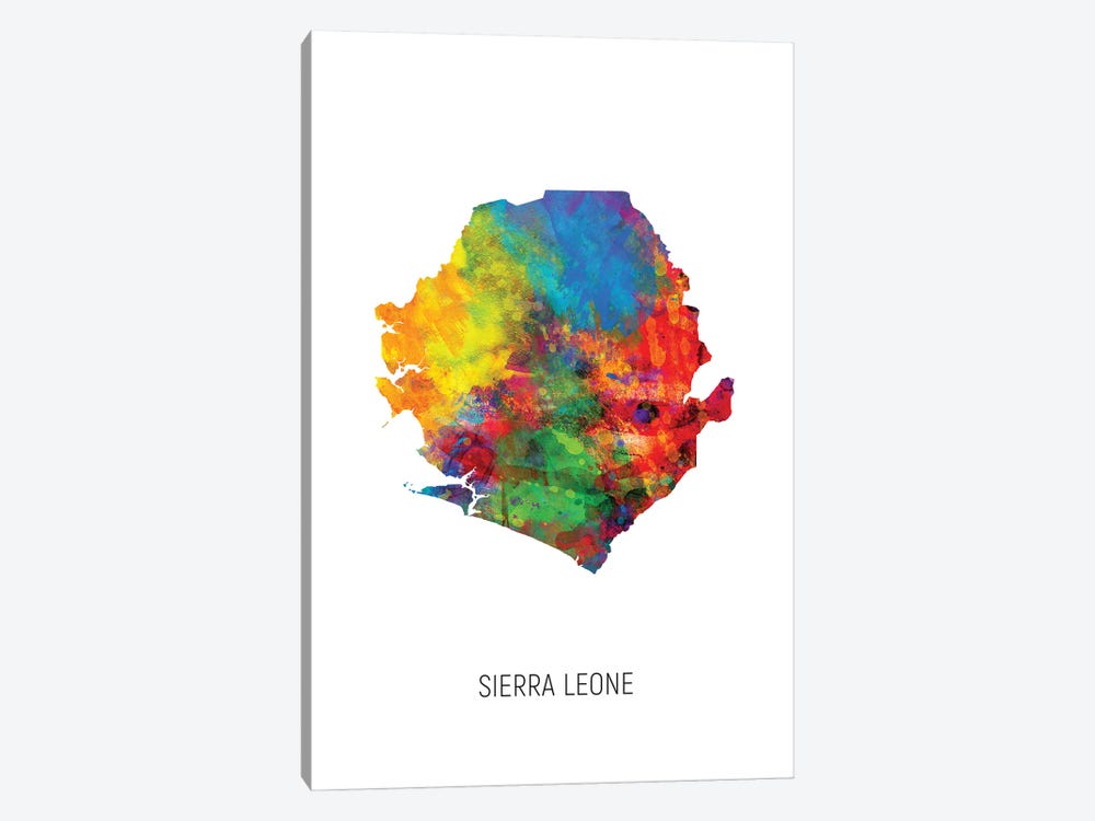 Sierra Leone Map by Michael Tompsett 1-piece Canvas Wall Art
