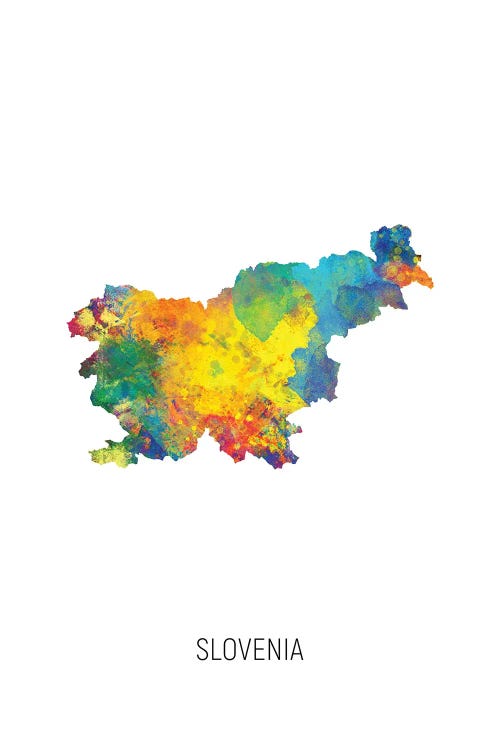 Slovenia Map by Michael Tompsett wall art
