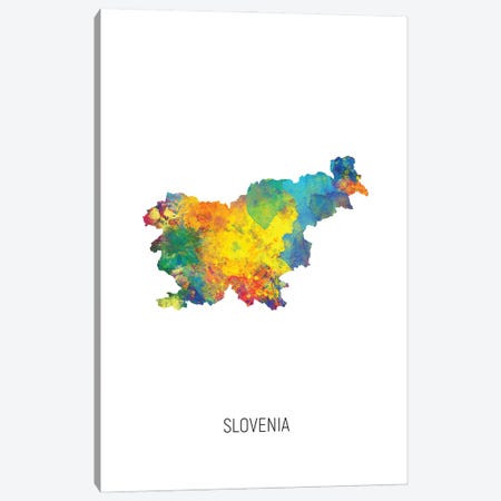 Slovenia Map Canvas Print #MTO3213} by Michael Tompsett Canvas Artwork