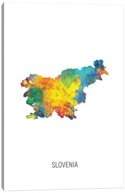Slovenia Map Canvas Art Print - Slovenia