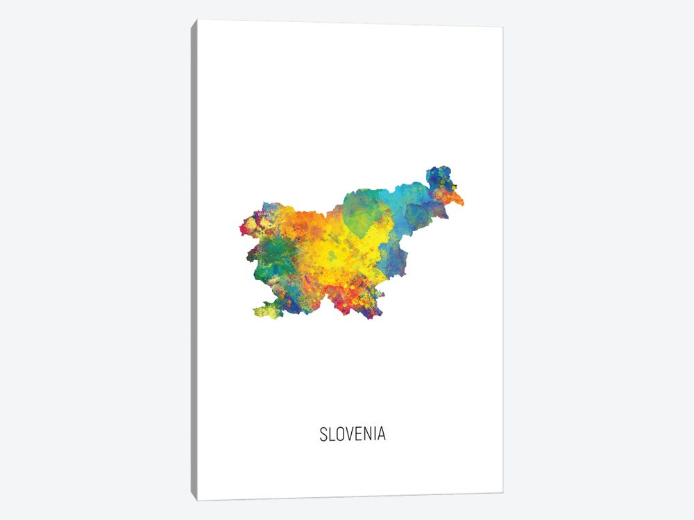 Slovenia Map by Michael Tompsett 1-piece Canvas Art