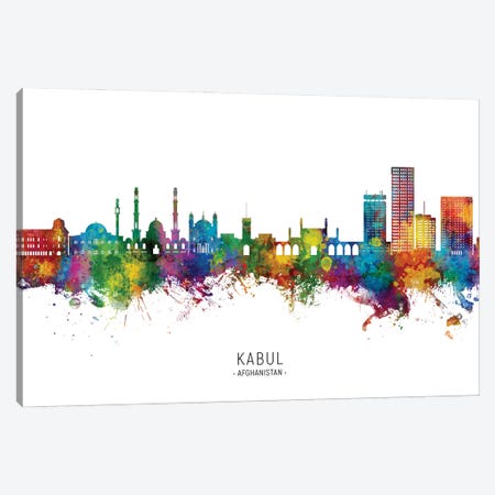 Kabul Afghanistan Skyline City Name Canvas Print #MTO3234} by Michael Tompsett Canvas Print