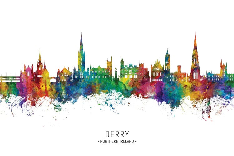 Derry Northern Ireland Skyline City Name