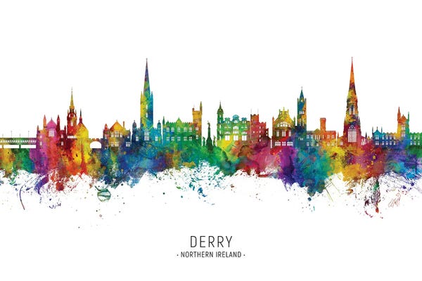 Derry Northern Ireland Skyline City Name