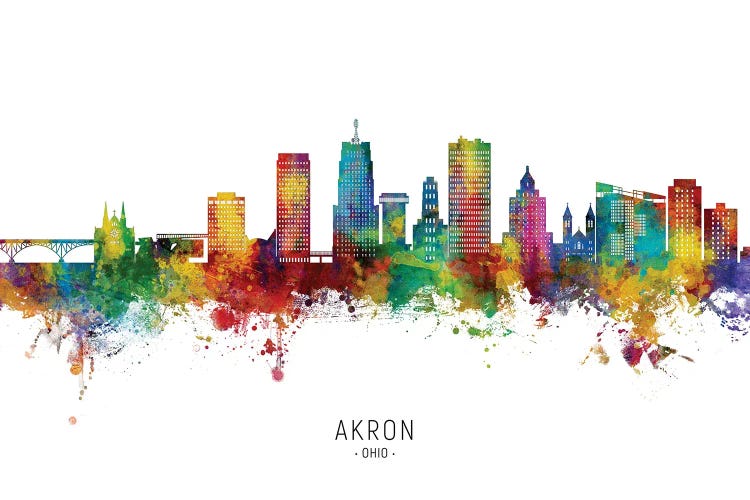 Akron Ohio Skyline City Name