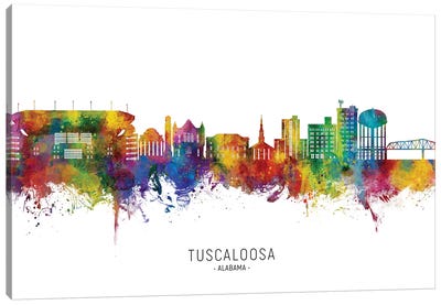 Tuscaloosa Alabama Skyline City Name Canvas Art Print - Alabama