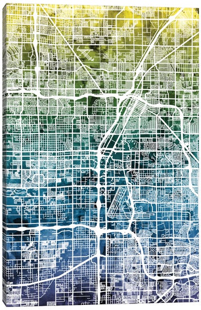 Las Vegas, Nevada, USA Canvas Art Print - Abstract Maps Art