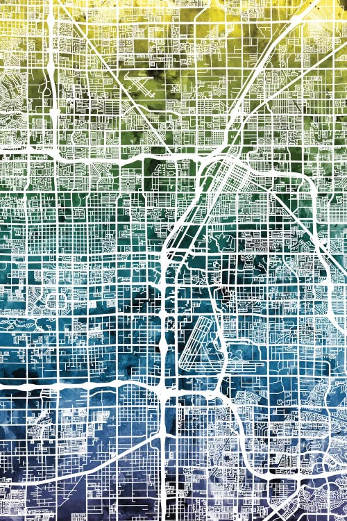 Gradient Map Of Las Vegas, Nevada, USA