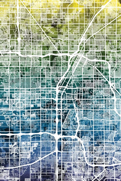 Nevada: Gradient Map Of Las Vegas, Nevada, USA by Michael Tompsett