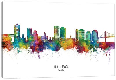 Halifax Canada Skyline City Name Canvas Art Print - Nova Scotia