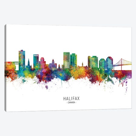 Halifax Canada Skyline City Name Canvas Print #MTO3301} by Michael Tompsett Canvas Art