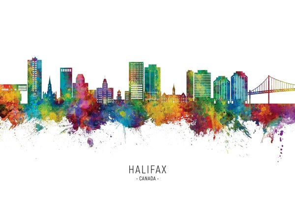 Nova Scotia: Halifax Canada Skyline City Name by Michael Tompsett