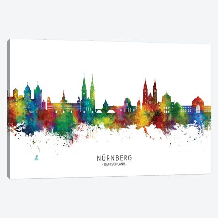 Nurnberg Deutschland Skyline City Name Canvas Print #MTO3321} by Michael Tompsett Canvas Artwork