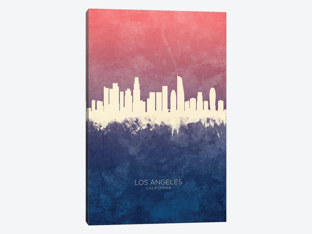 Los Angeles California Skyline Blue Rose by Michael Tompsett 1-piece Art Print