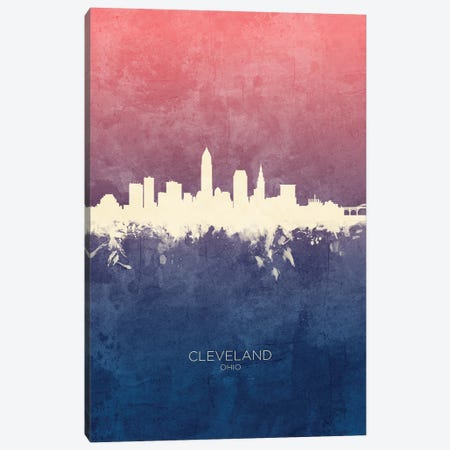 Cleveland Ohio Skyline Blue Rose Canvas Print #MTO3332} by Michael Tompsett Canvas Print