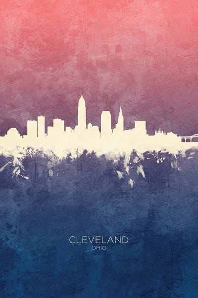 Cleveland Ohio Skyline Blue Rose