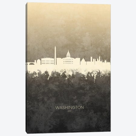 Washington DC Skyline Taupe Canvas Print #MTO3370} by Michael Tompsett Canvas Art Print
