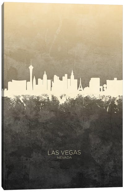 Las Vegas Nevada Skyline Taupe Canvas Art Print - Las Vegas Skylines
