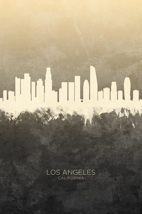 Los Angeles California Skyline Taupe