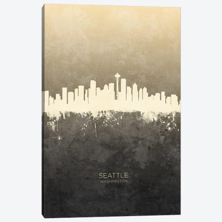 Seattle Washington Skyline Taupe Canvas Print #MTO3374} by Michael Tompsett Canvas Art