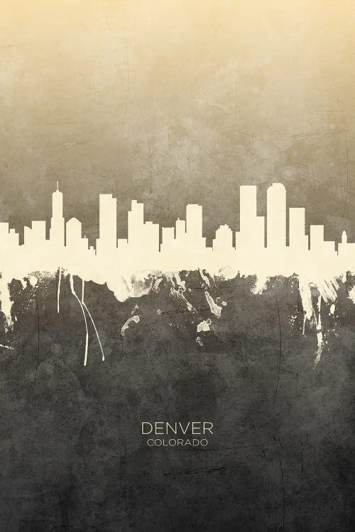 Denver Colorado Skyline Taupe