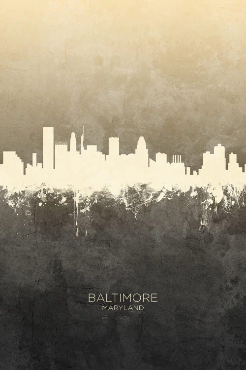 Baltimore Maryland Skyline Taupe