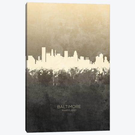 Baltimore Maryland Skyline Taupe Canvas Print #MTO3377} by Michael Tompsett Canvas Art