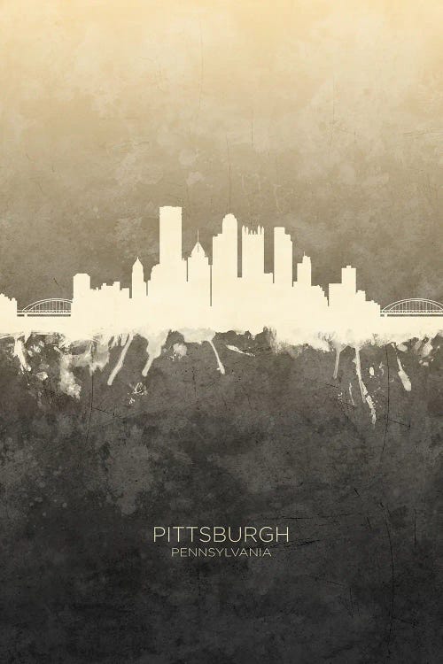 Pittsburgh Pennsylvania Skyline Taupe