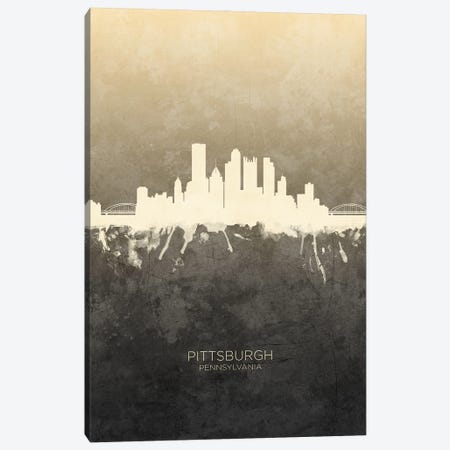 Pittsburgh Pennsylvania Skyline Taupe Canvas Print #MTO3379} by Michael Tompsett Art Print