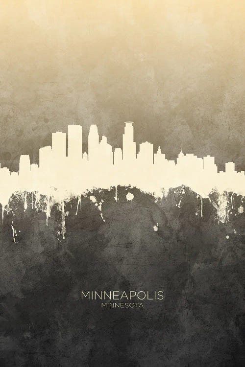 Minneapolis Minnesota Skyline Taupe