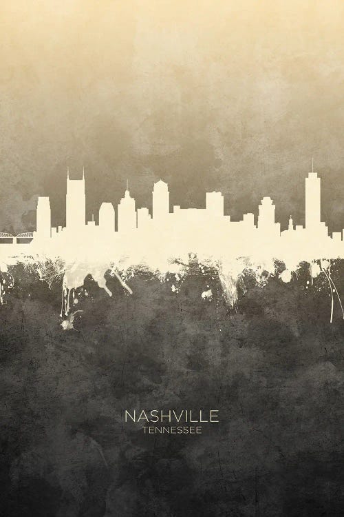 Nashville Tennessee Skyline Taupe