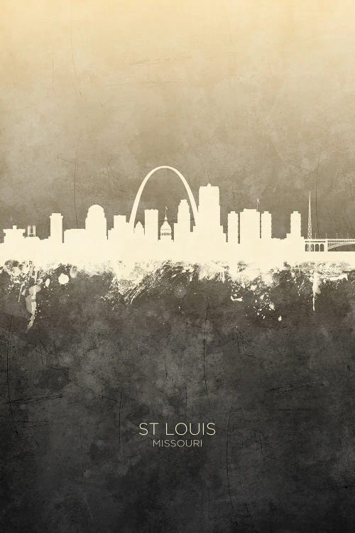 St Louis Missouri Skyline Taupe