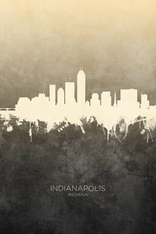 Indianapolis Indiana Skyline Taupe