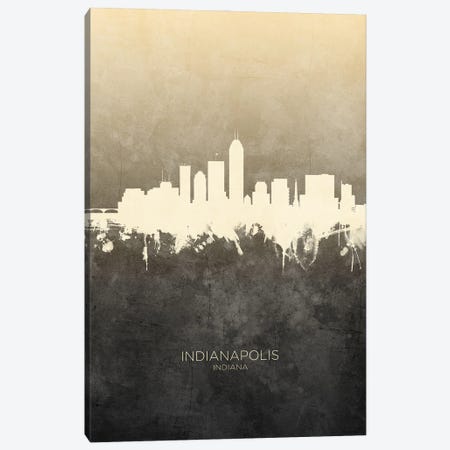 Indianapolis Indiana Skyline Taupe Canvas Print #MTO3386} by Michael Tompsett Canvas Art Print