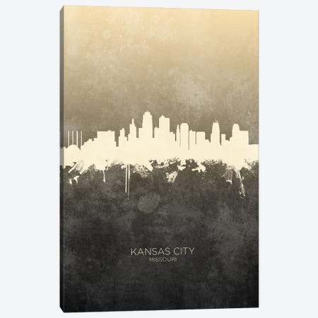 Kansas City Missouri Skyline Taupe Canvas Print #MTO3388} by Michael Tompsett Canvas Artwork