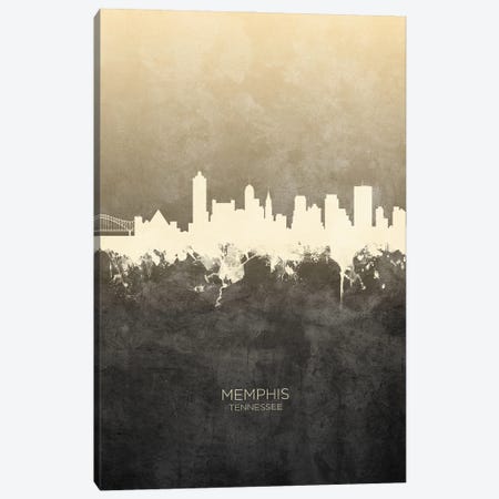 Memphis Tennessee Skyline Taupe Canvas Print #MTO3389} by Michael Tompsett Canvas Art
