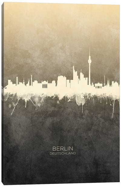 Berlin Deutschland Skyline Taupe Canvas Art Print - Berlin Art