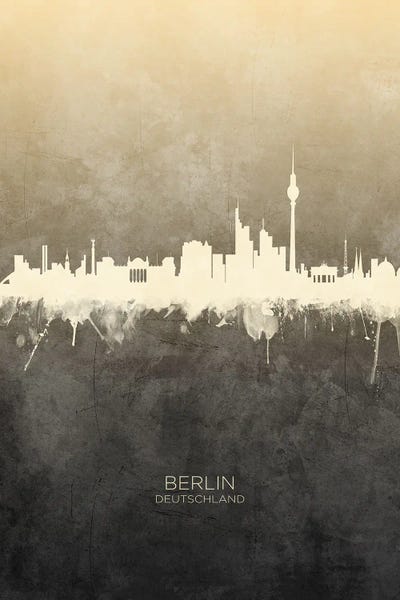 Berlin: Berlin Deutschland Skyline Taupe by Michael Tompsett