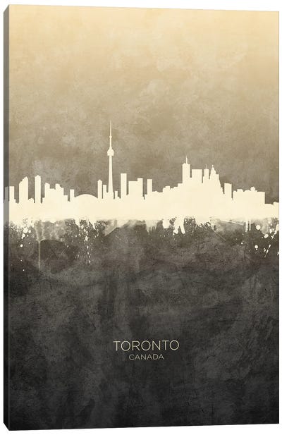 Toronto Canada Skyline Taupe Canvas Art Print - Toronto Art