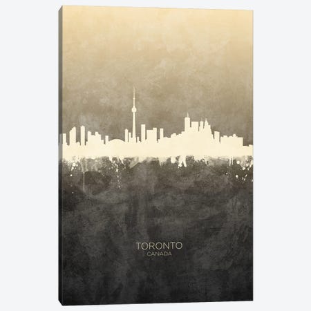 Toronto Canada Skyline Taupe Canvas Print #MTO3394} by Michael Tompsett Canvas Art