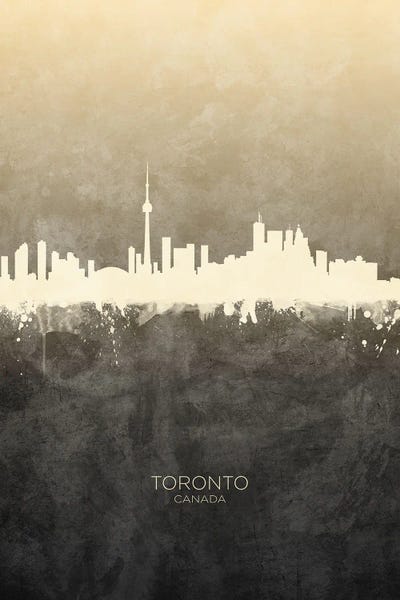 Ontario: Toronto Canada Skyline Taupe by Michael Tompsett