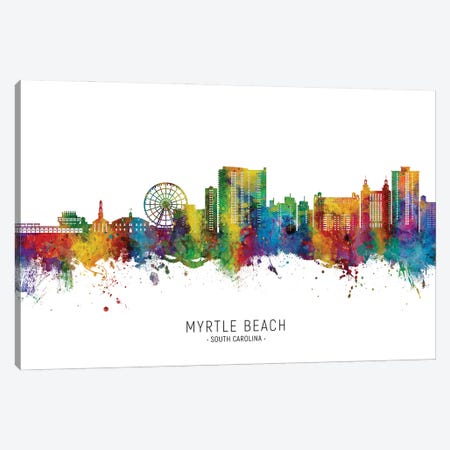 Myrtle Beach  Skyline City Name Canvas Print #MTO3398} by Michael Tompsett Canvas Art Print