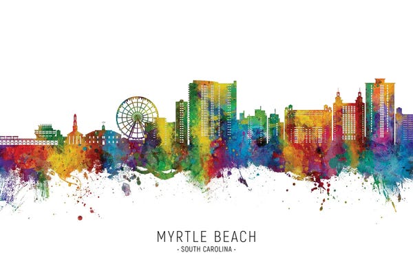 South Carolina: Myrtle Beach  Skyline City Name by Michael Tompsett
