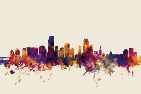 Florida: Miami, Florida, USA On Beige by Michael Tompsett