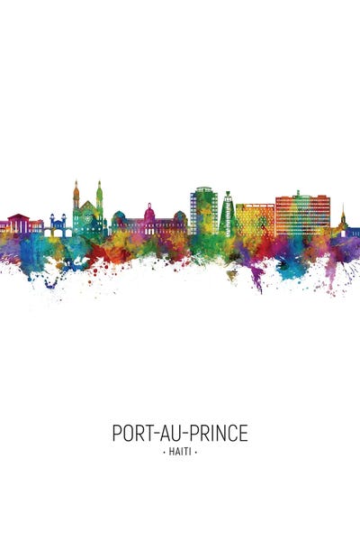 Haiti: Port Au Prince Haiti Skyline Portrait by Michael Tompsett